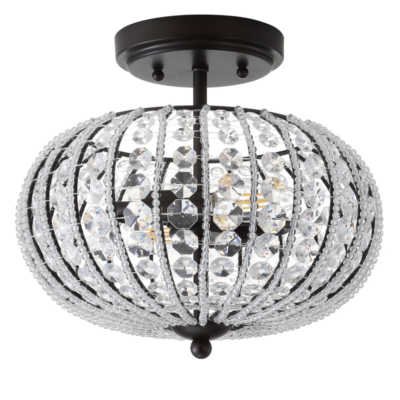 Catalina 11.7" Metal /Acrylic LED Semi-Flush Mount, Oil Rubbed Bronze/Crystal image number 5