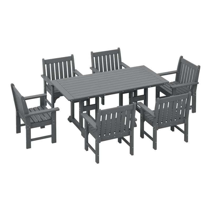 WestinTrends 7-Piece HDPE Outdoor Dining Patio Table and Chairs Set image number 0