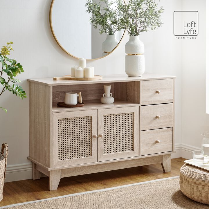 Loft Lyfe Ina Sideboard, Console Table, Media Center, Natural