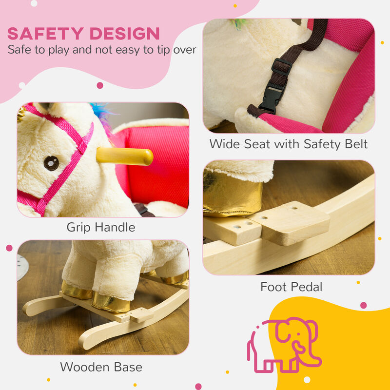 BreeBe Kids Unicorn Ride-On Rocker for 18&ndash;36 Months image number 4