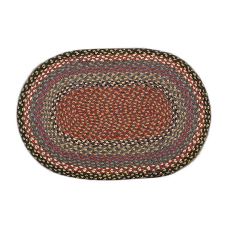 Earth Rugs C-43 Burgundy Blue Gray Oval Braided Rug 4 Feet X 6 Feet image number 0