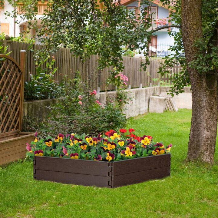 Hivvago Raised Garden Bed Set for Vegetable and Flower-Brown