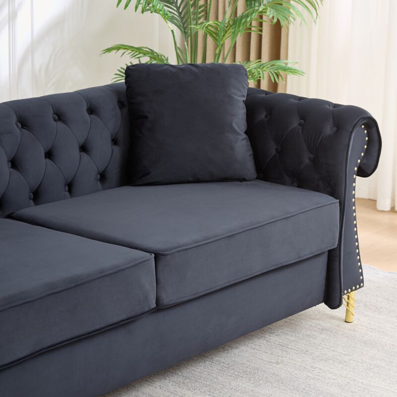 Brast Velvet Chesterfield Sofa image number 8