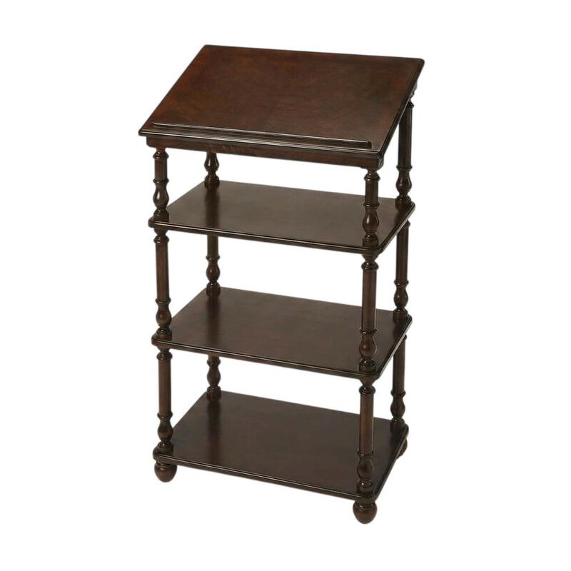 Starlight Canyon Home Traditional Library Stand with Storage for Home Office, Cherry, Cherry image number 4