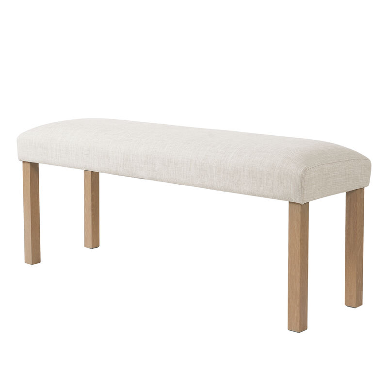 Merax 6-Piece Modern Dining Set, Rectangle Kitchen Table with 4 Upholstered Chairs & Bench