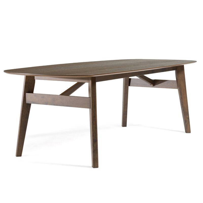 Cid Estele Dining Table, Wenge Brown Solid Wood, Rectangular 95 Inch