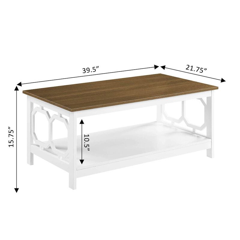 Convience Concept, Inc. Omega Coffee Table with Shelf Driftwood/White