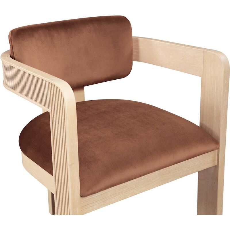 Meridian Furniture Sacha Cognac Velvet Dining Chair, Set of 2