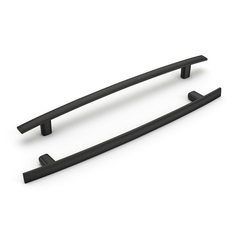 homdiy 10 Pack Cabinet Handles Black Cabinet Pulls 7-1/2"" Hole Centers Kitchen Pulls Matte Black Curved Arch Handles for Dresse