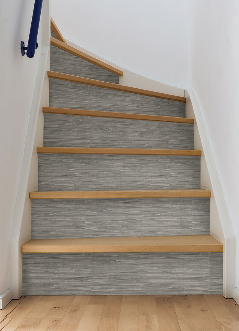 Tibetan Grasscloth Grey Natural Peel & Stick Wallpaper image number 6