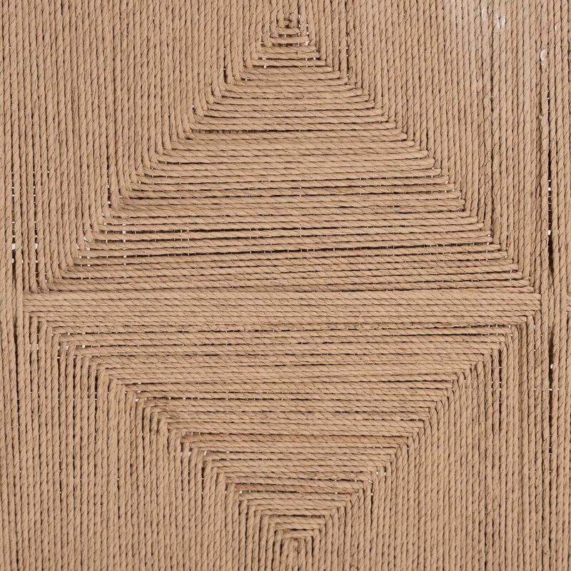 bali & pari Prita Woven Paper Loom Bench with Mahogany Wood Frame - Handcrafted Accent Seating for Dining Room or Entryway