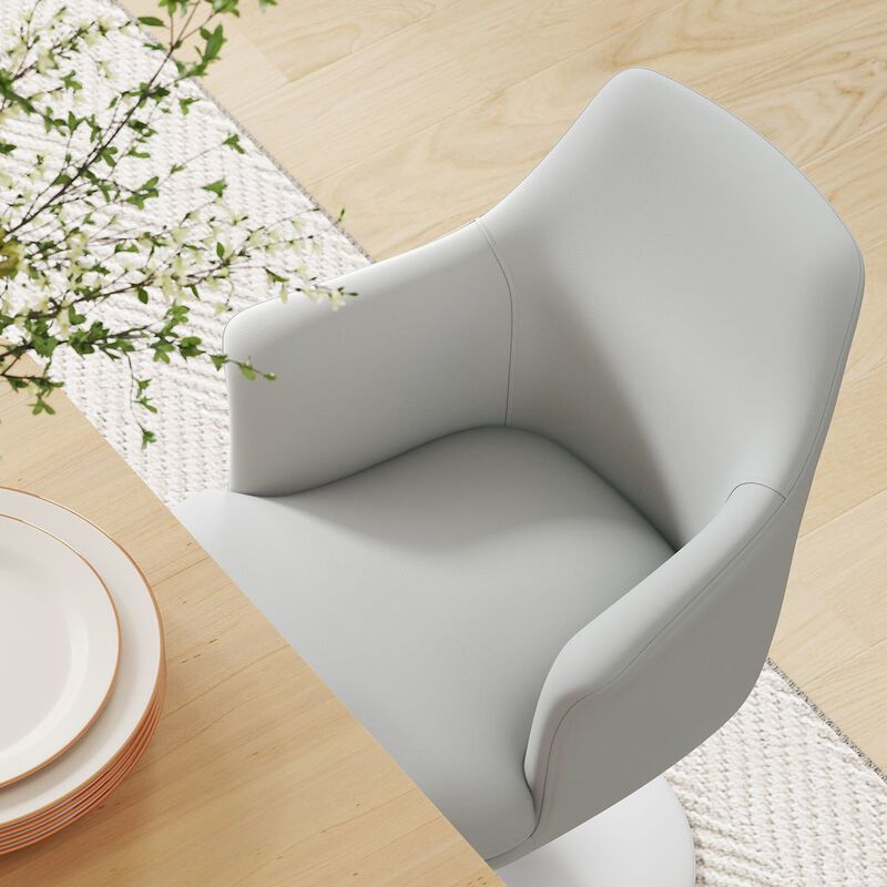 Lippa Swivel Dining Vegan Leather Armchair image number 9