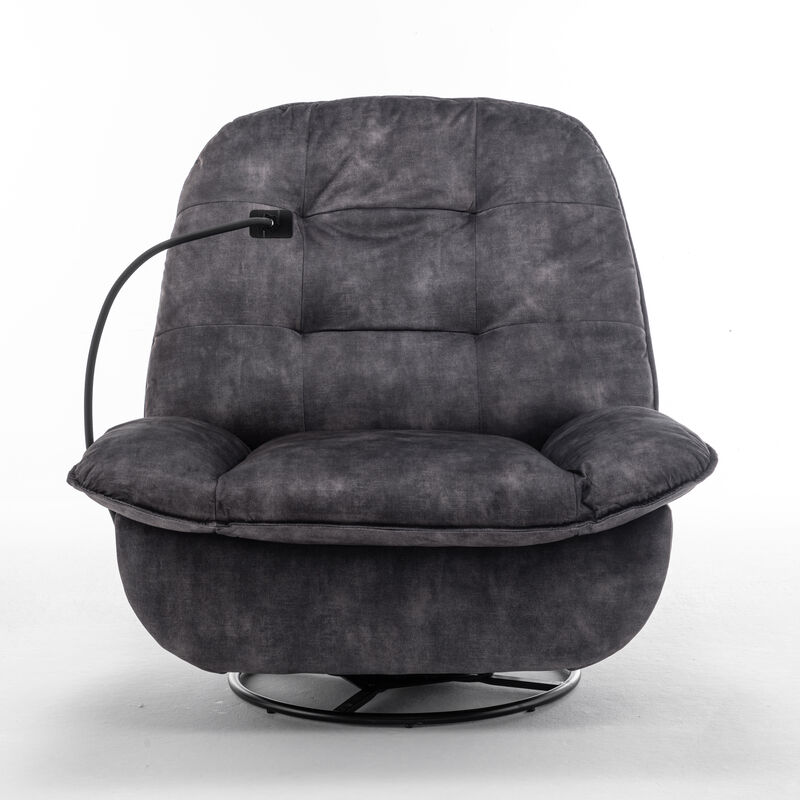 Merax Velvet Reclining Lazy Chair with Mobile Phone Holder