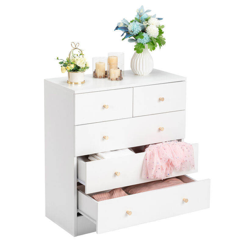Simple Modern 5-Drawer Dresser, Compact Storage Cabinet for Bedroom or Home