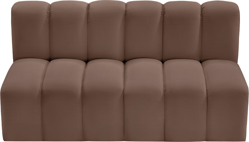 Meridian Furniture Arc Brown Vegan Leather Modular Sofa