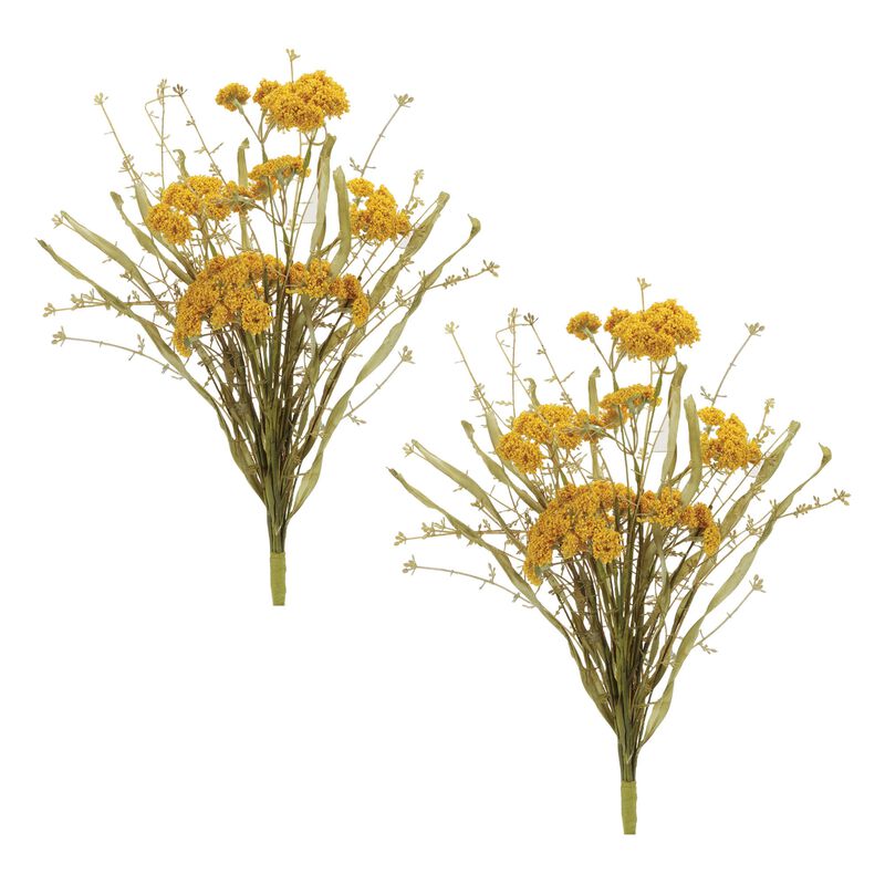 Artificial Heather Flower Bush Set of 2 for Indoor Decor or Craft Projects