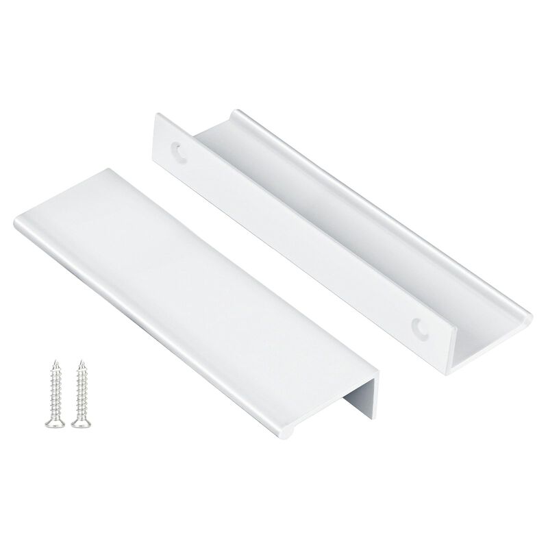 Peaha 10 Pack Kitchen Cabinet Handles 5 inch White Pulls for Dresser Drawers Door Edge Finger Pull Hardware