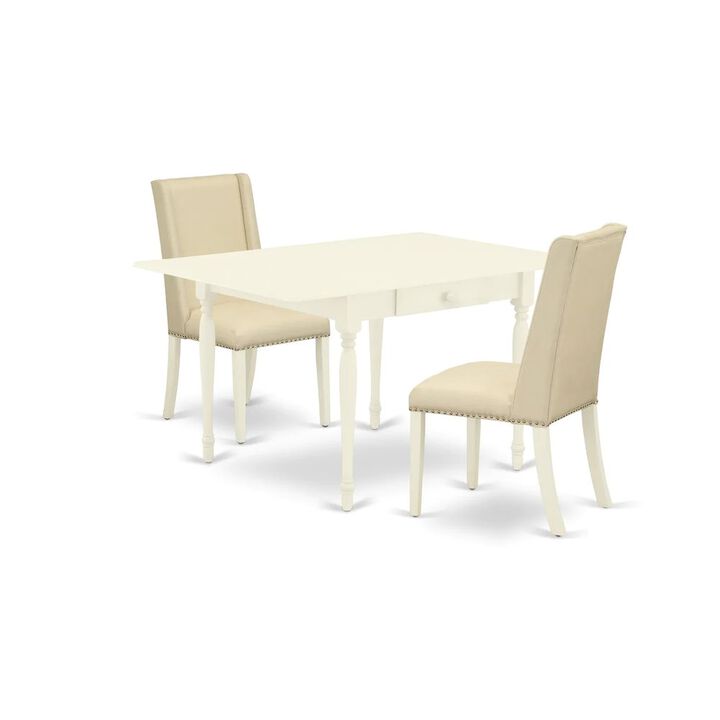 East West Furniture Dining Room Set Linen White