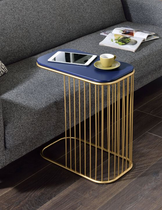 ACME Aviena Accent Table, Blue & Gold Finish