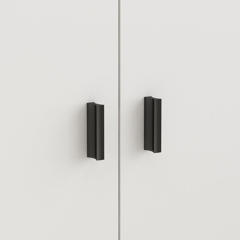 FUFU&GAGA White Storage Cabinet with Glass Doors & Open Shelf, 25mm+15mm+12mm PB Board Construction, Modern Multi-Functional Wardrobe (47.2 x 12.2 x 87.8 in)