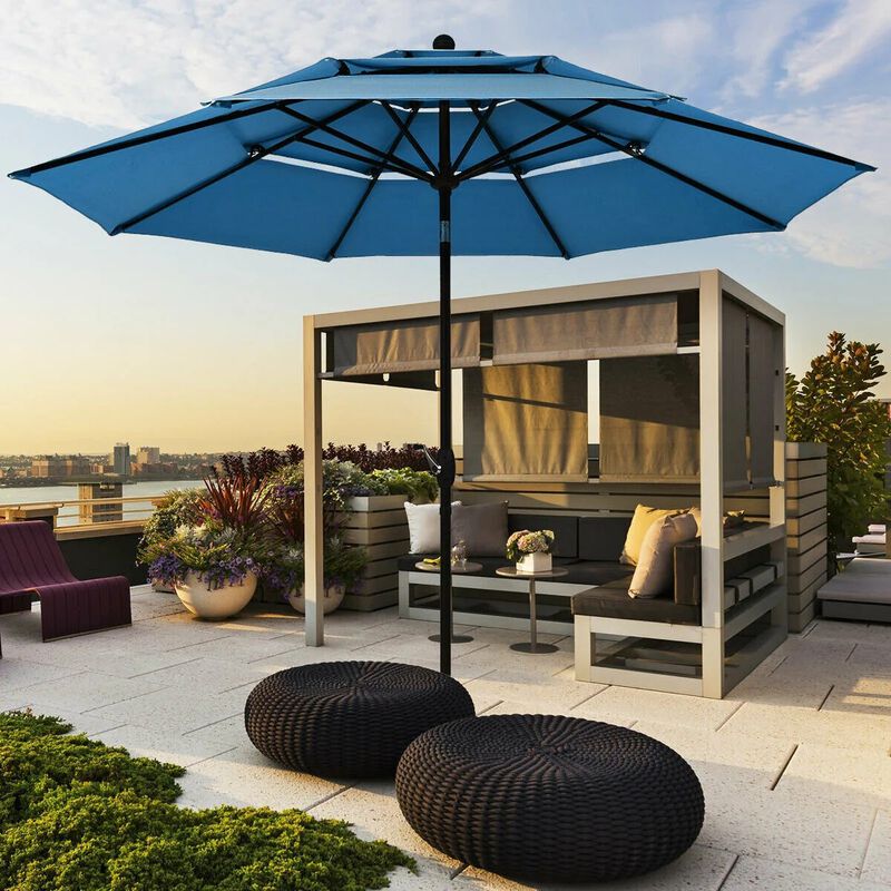 Mondawe 10 Feet 3 Tier Outdoor Patio Umbrella with Double Vented