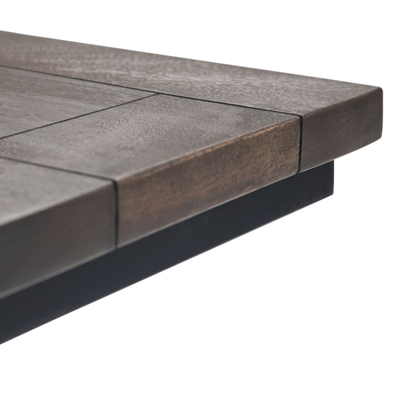 Skyler 18 inch Wide Solid Mango/Metal Industrial C Side Table in Walnut Brown/Black, Assembled