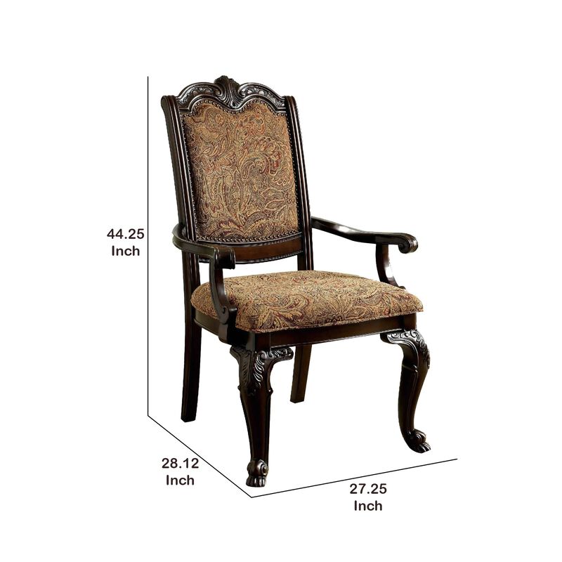 Classic Style Transitional Arm Chair, Cherry Brown image number 5