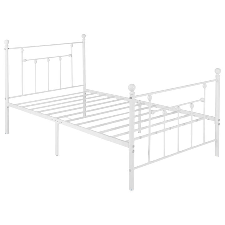 Classic Victorian-Inspired Metal Bed Frame &ndash; Headboard & Footboard Included