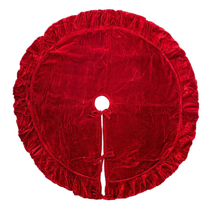 Vickerman 60" Plush Red Velvet Christmas Tree Skirt