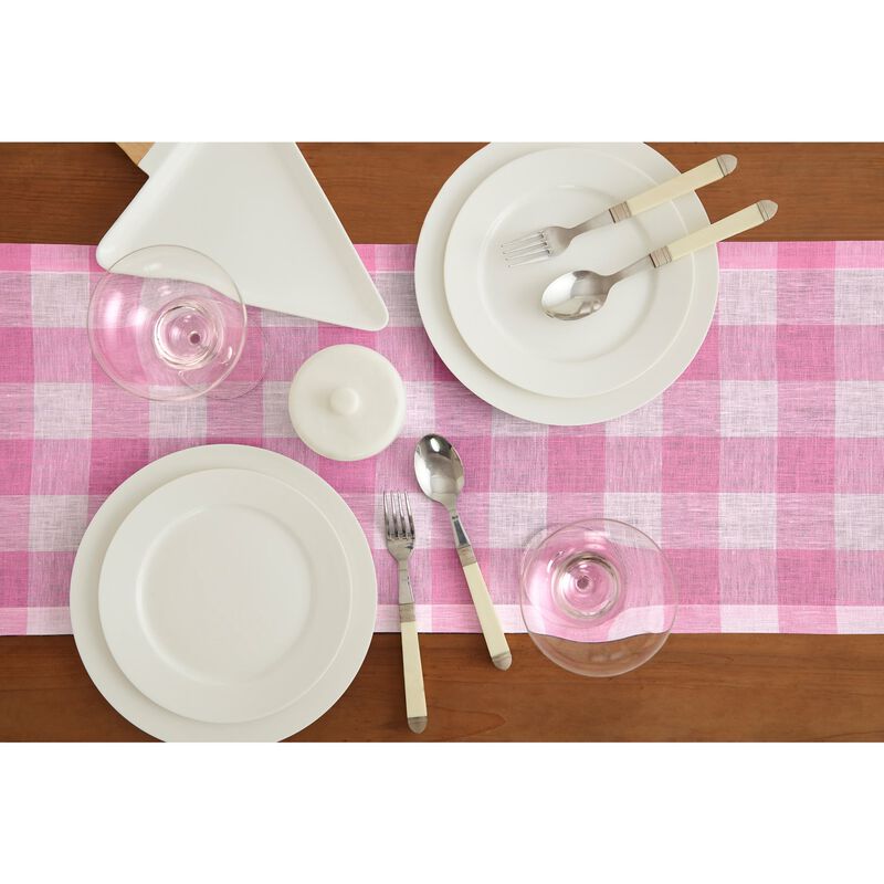 Solino Home 100% Pure Linen Table Runner - Buffalo Check