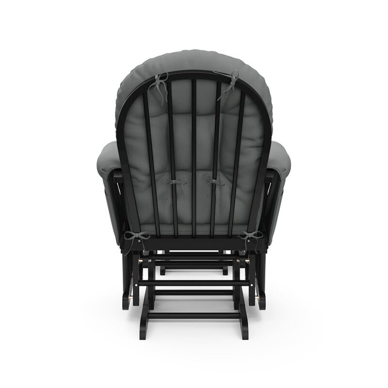 Storkcraft Hoop Glider and Ottoman - Black with Gray