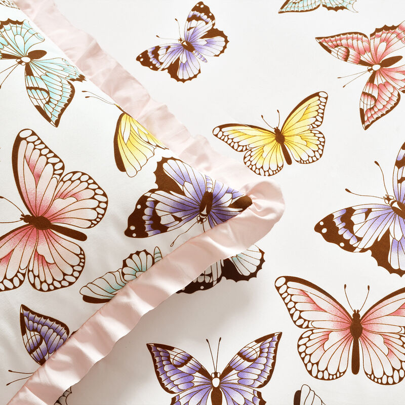 Flutter Butterfly Bedspread Pink 4Pc Set Full