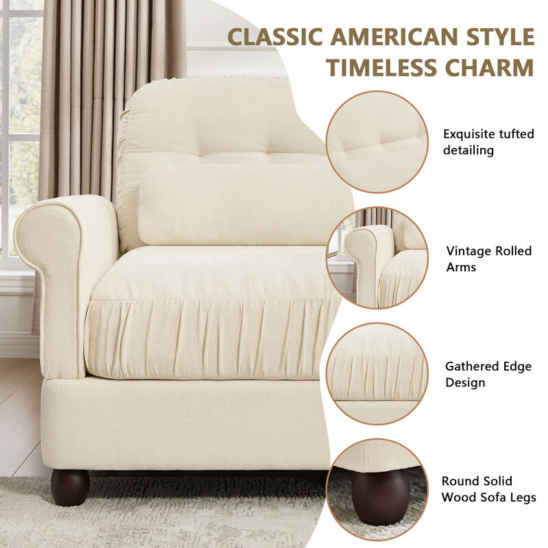 Juspep Mid Century Modern Chenille 3‑Seater Modular Sofa image number 5