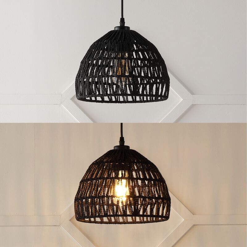 Campana 1-Light Bohemian Modern Woven Rope/Iron LED Pendant