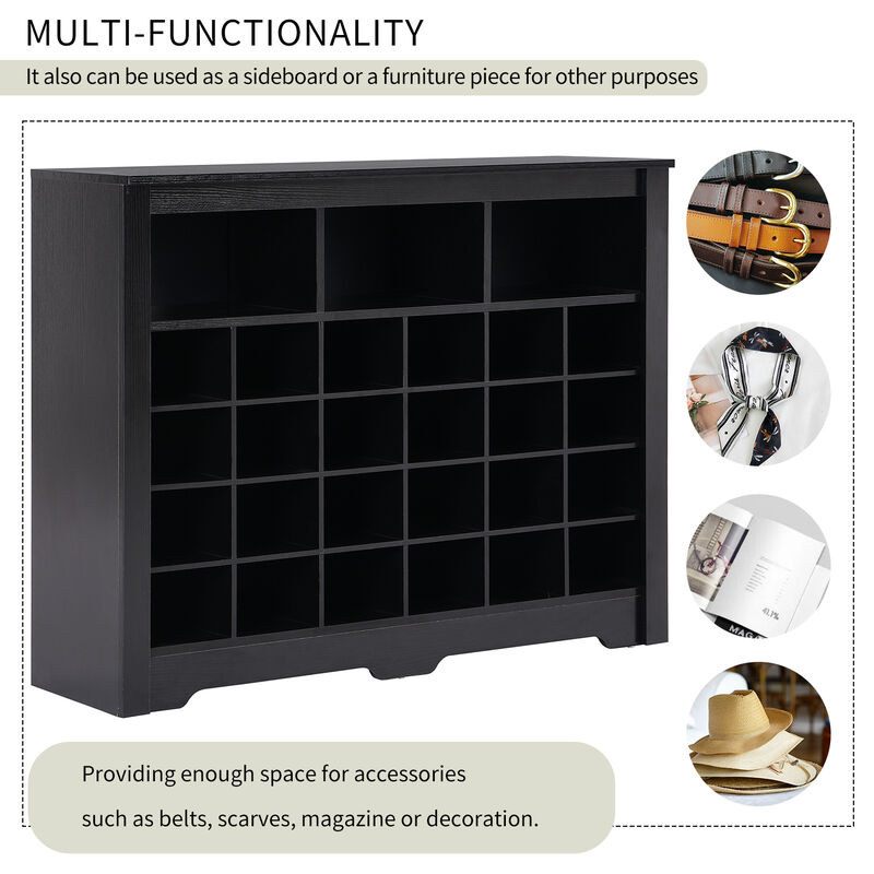 Merax Sleek Design Cubby Console Shoe Cabinet