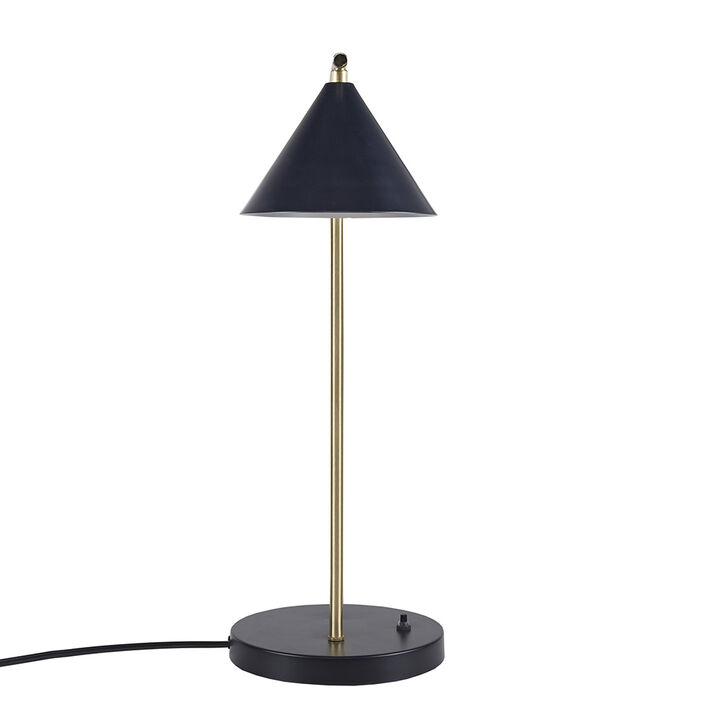 Gracie Mills Landen Two-Light Metal Table Lamp with Chimney Shades
