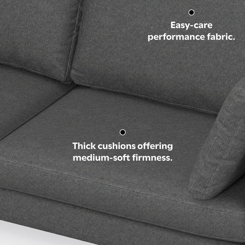 Ava 90-inch Sofa in Tightly Woven Performance Fabric
