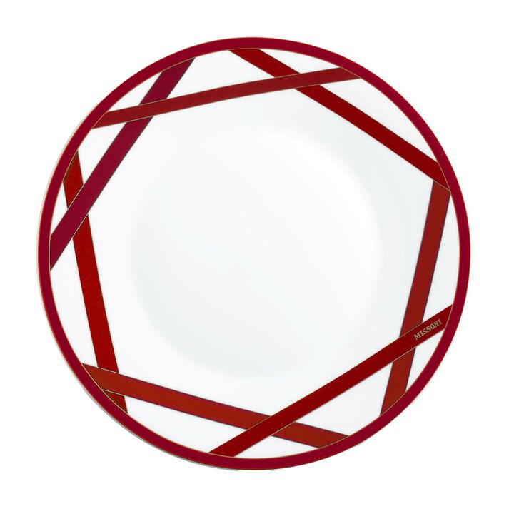 Dinner Plates NASTRI BORDEAUX Set of 2, diam. 10.83"