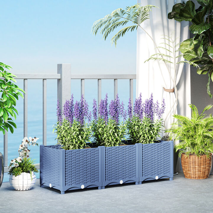 Hivvago 4 x 1 ft Outdoor Planter Box for Vegetables and Herbs