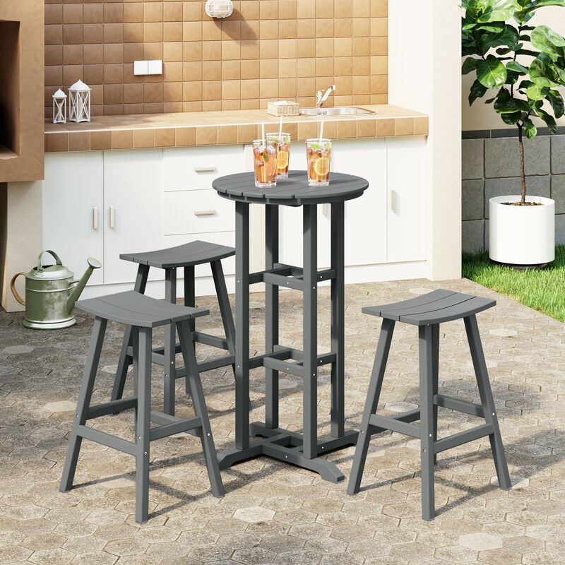 WestinTrends Outdoor Patio Bar Height Table and Bar Stool 3-Piece Dining Set