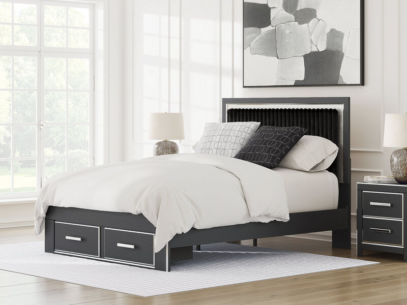 Birmonton Queen Upholstered Panel Storage Bed image number 1
