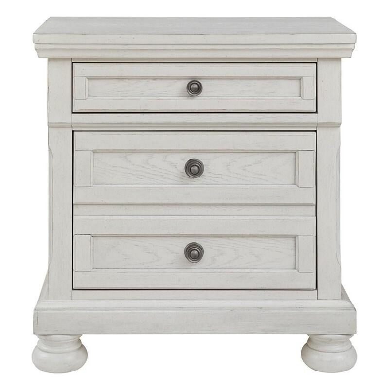 Julia 30 Inch Casual Nightstand, Wood, 2 Drawers, Pull Out Tray, White - Benzara image number 1