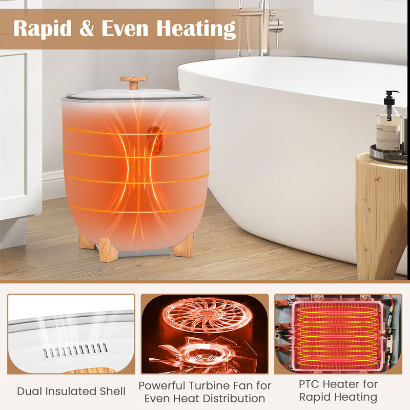 Towel Warmer Bucket with PTC Air Heater for Rapid and Even Heating