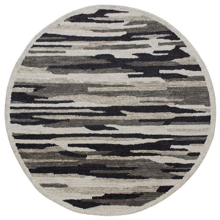 LR Home Distressed Cabin Camouflage Round Rug