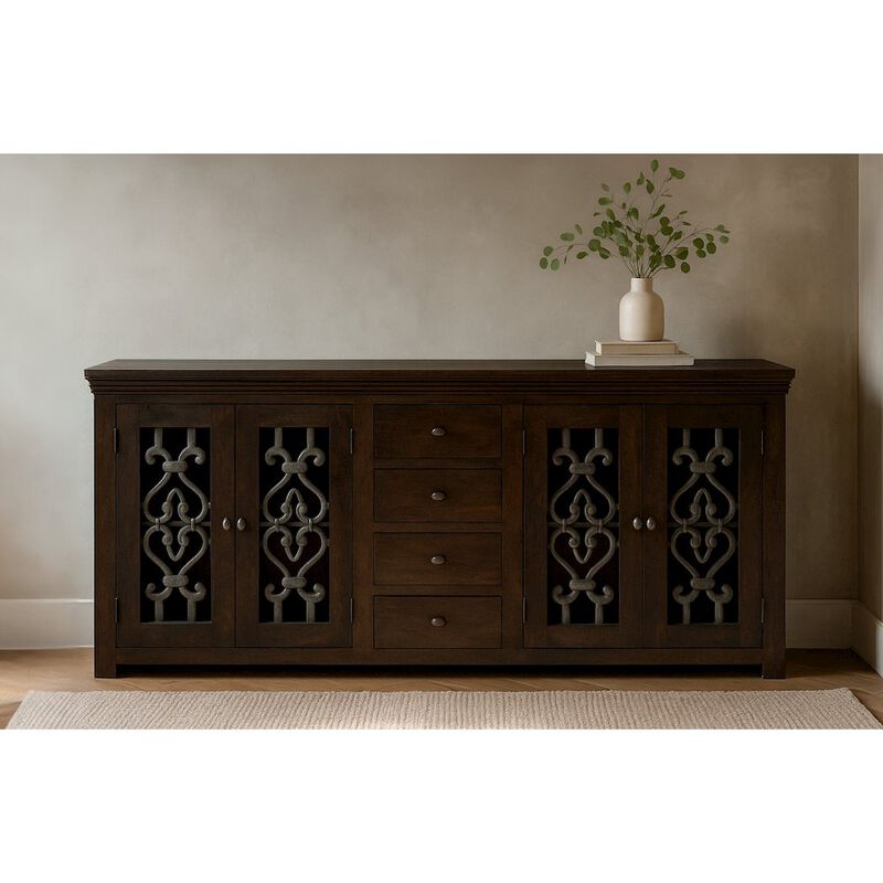 Alex Hamilton Hearst Sideboard 4-Door 4-Drawer in Barista Brown