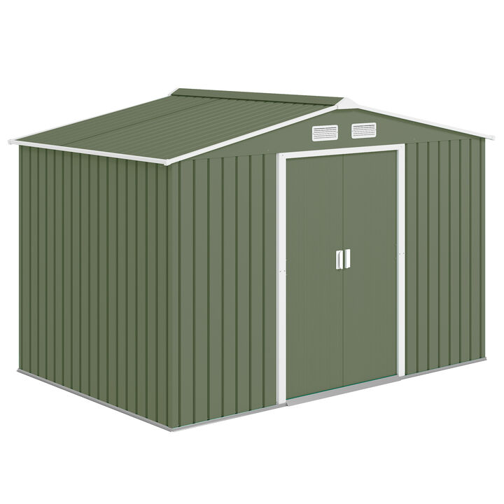 Hivvago 9' x 6' Garden Storage Shed with Double Locking Doors