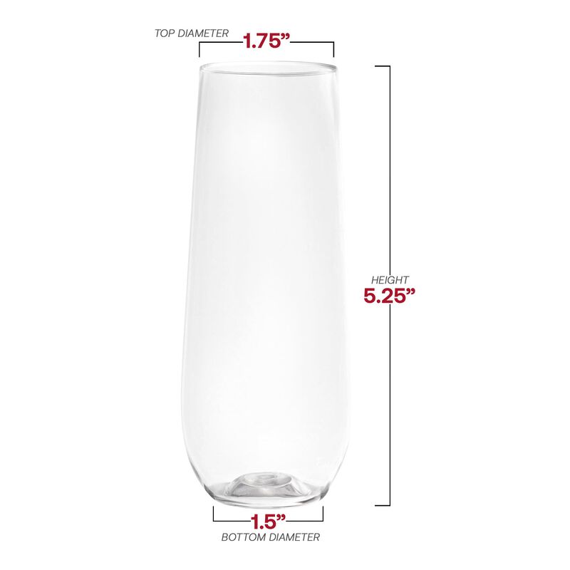 9 oz. Clear Stemless Plastic Champagne Flutes (64 Glasses) image number 4