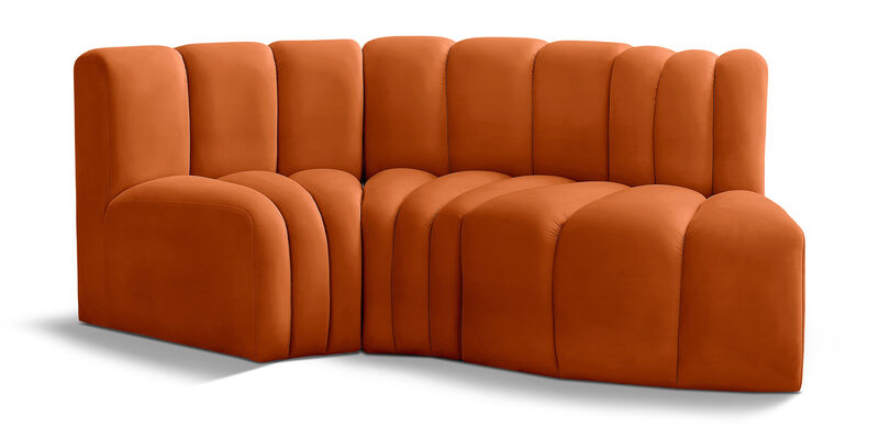 Meridian Furniture Arc Cognac Velvet Modular Sofa
