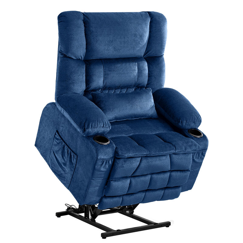 Fabric Power Recliner with Massage and USB Port