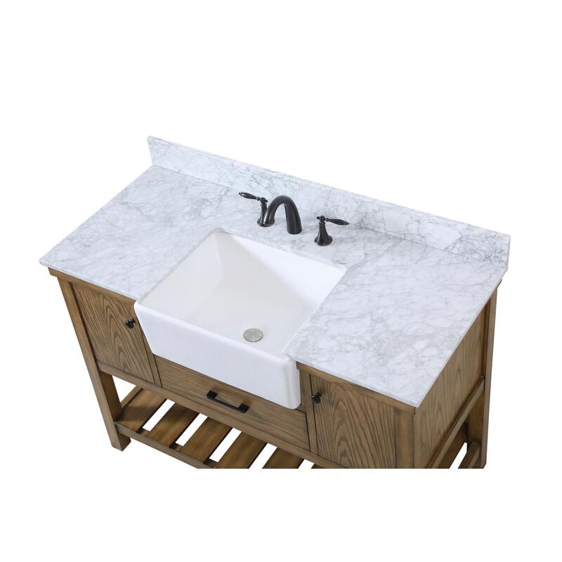 Elegant Kitchen and Bath 48 inch Single bathroom vanity in driftwood with backsplash